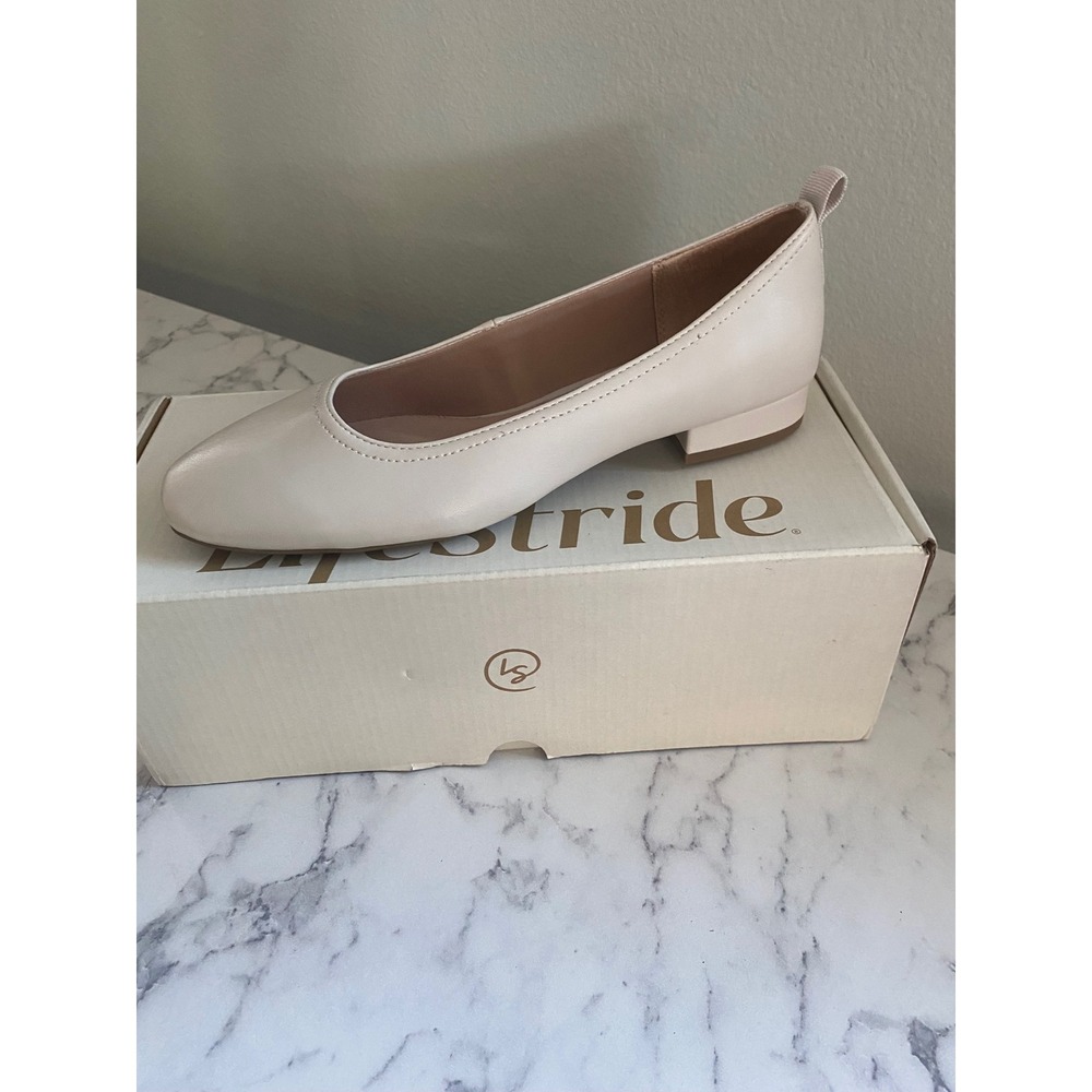 LifeStride Cameo Women Bone Smooth Low Heel Comfort Flats Shoes I6547M1252